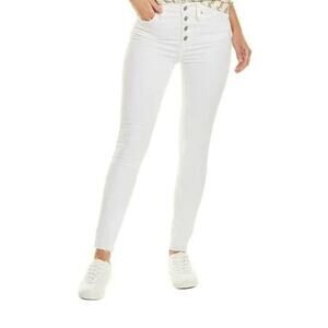 Madewell Women's 9" Mid Rise Skinny Jeans Button Fly Denim White Size 31